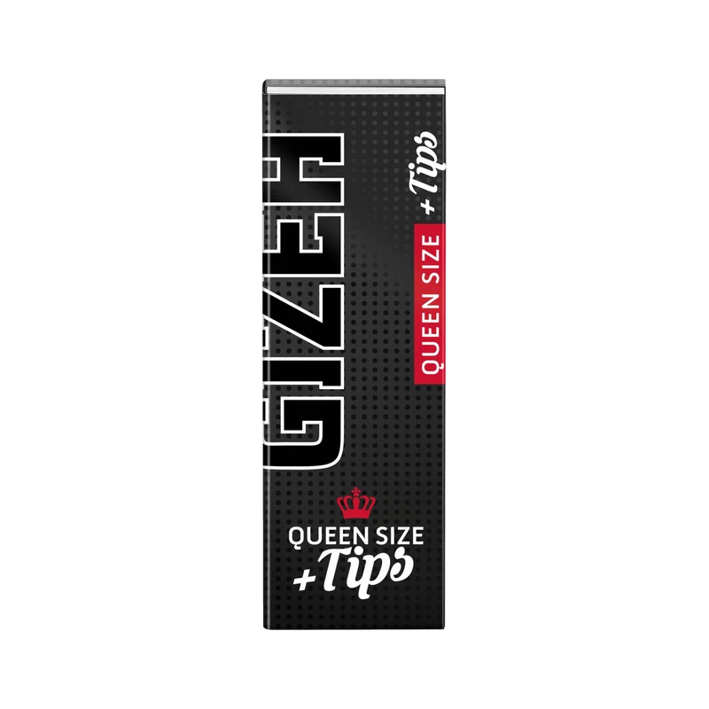 GIZEH Black Queen Size Papers + Tips – Display, 26 Hefte à 50 Blatt + 50 Tips