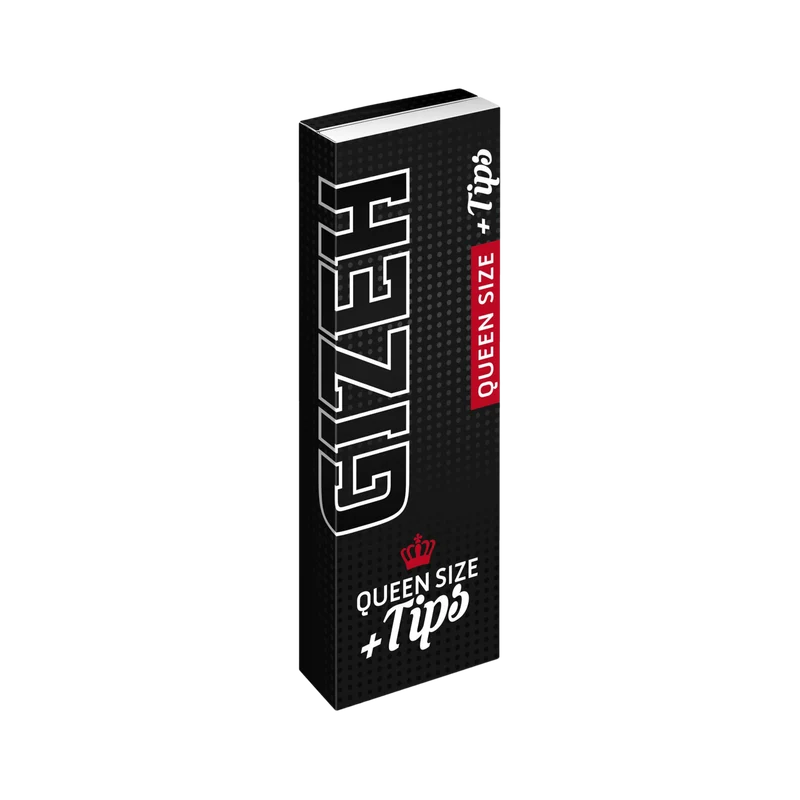 GIZEH Black Queen Size Papers + Tips – Display, 26 Hefte à 50 Blatt + 50 Tips