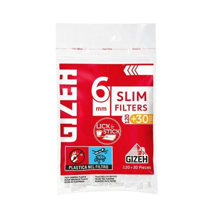 GIZEH Slim Filter 6mm Bag – 150 Stück (120+30)