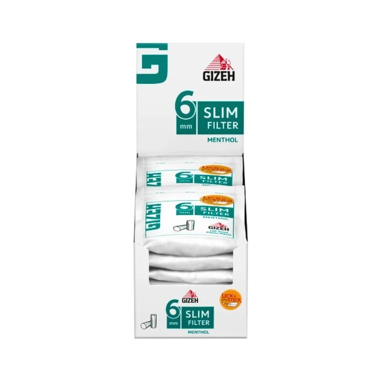 GIZEH Slim Filter Menthol 6 mm – Eindrehfilter