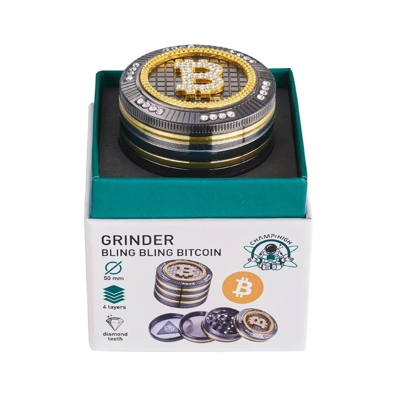 Champ High Bling Bling Bitcoin – Grinder 50mm, 4-teilig