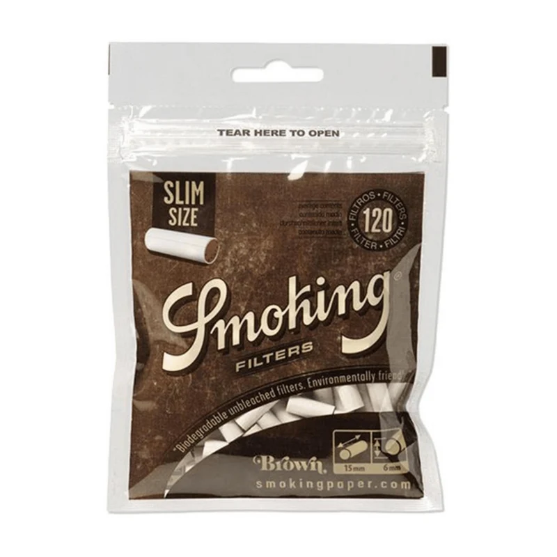 Smoking Slim Classic Brown – Zigarettenfilter, 10 x 120 Stück