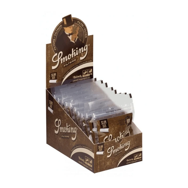 Smoking Slim Classic Brown – Zigarettenfilter, 10 x 120 Stück