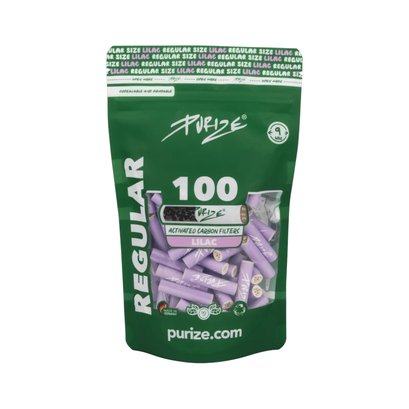 Purize Regular Size Lilac – Aktivkohlefilter 9mm, 100 Stück