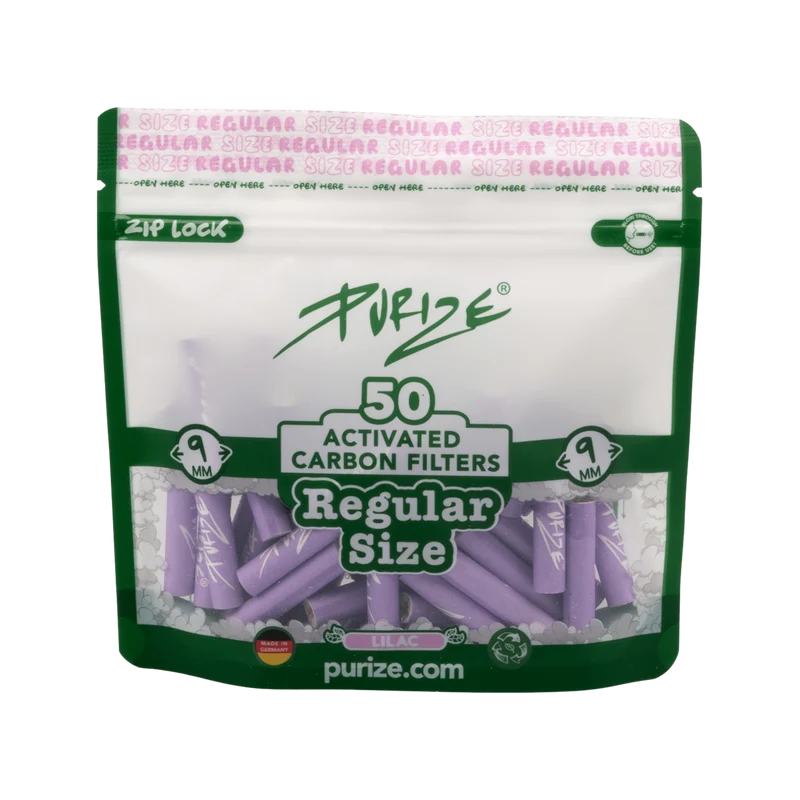 Purize Regular Lilac – Aktivkohlefilter 9 mm, 50 Stk.