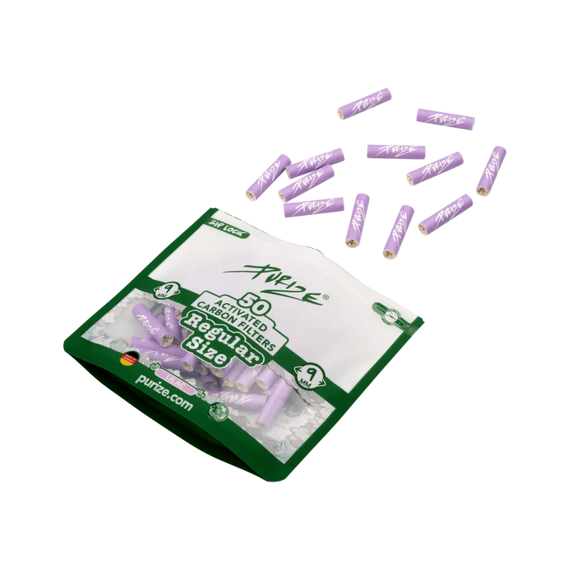 Purize Regular Lilac – Aktivkohlefilter 9 mm, 50 Stk.