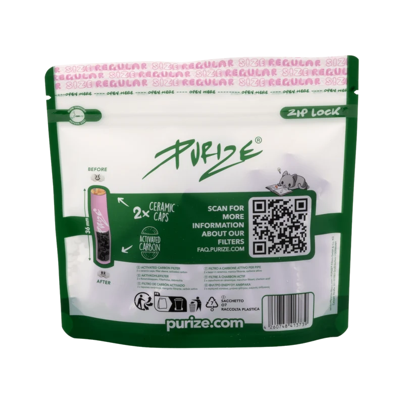 Purize Regular Lilac – Aktivkohlefilter 9 mm, 50 Stk.