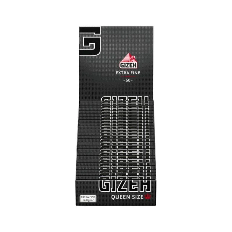 GIZEH Black Queen Size Papers – Display, 25 Hefte à 50 Blatt