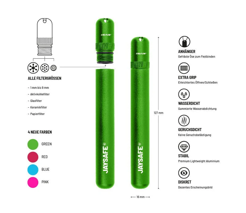 FireFlow JAYSAFE Joint Tube Green – Aluminium (6 Stk.)