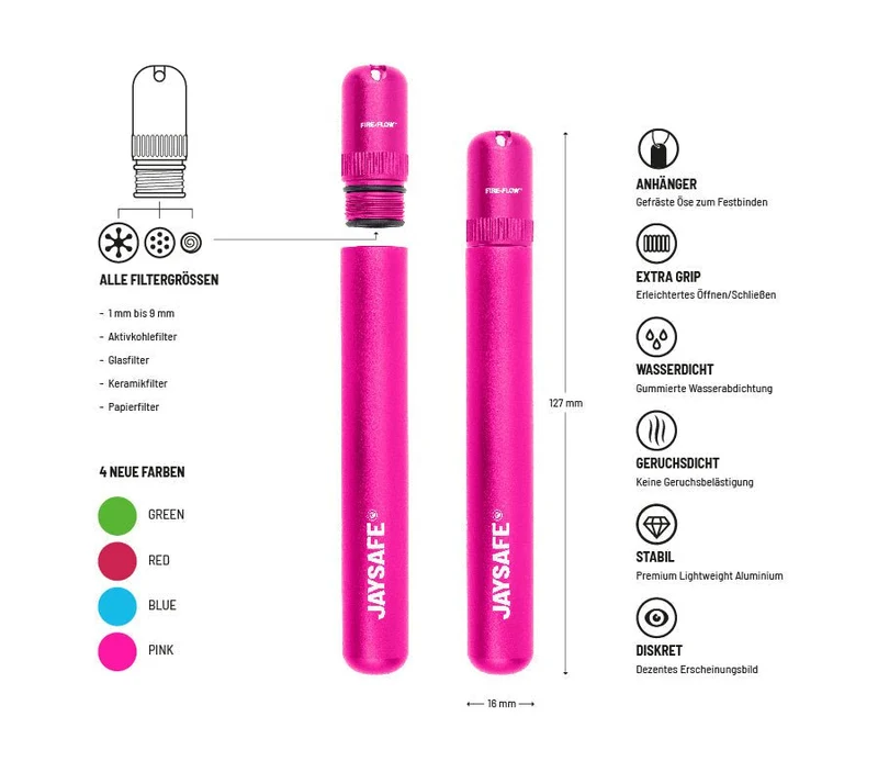 FireFlow JAYSAFE Joint Tube Pink – Aluminium (6 Stk.)