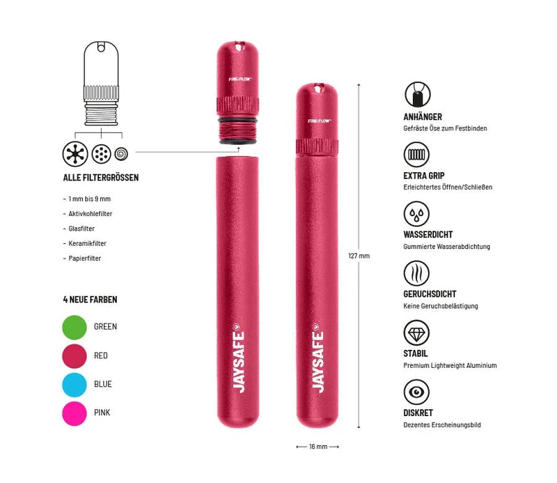 FireFlow JAYSAFE Joint Tube Red – Aluminium (6 Stk.)