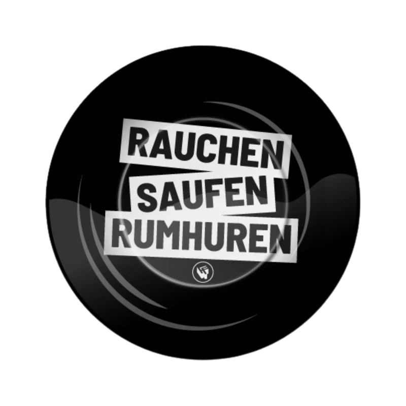 FireFlow Aschenbecher Rauchen Saufen Rumhuren – 14 cm (6 Stk.)