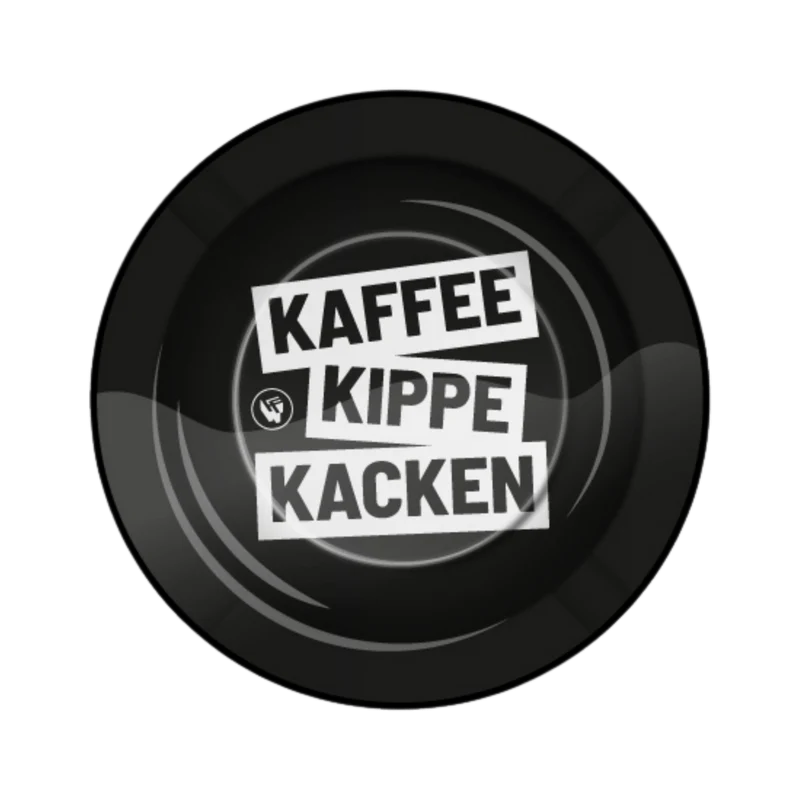 FireFlow Aschenbecher Kaffee Kippe Kacken – Metall 14 cm, 6 Stück