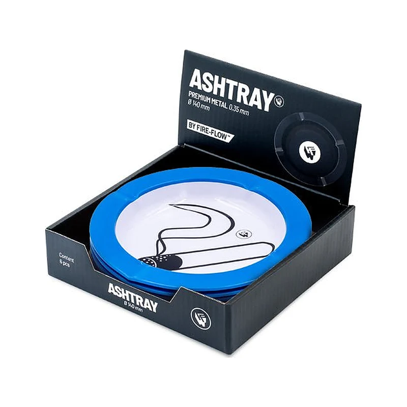 FireFlow Aschenbecher Rauchen Gestattet – Metall 14 cm, 6 Stück