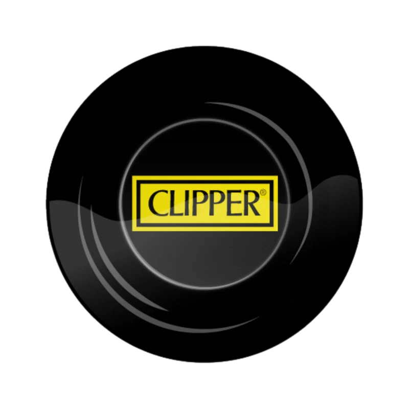 FireFlow Aschenbecher Clipper Logo Black – Metall 14 cm, 6 Stück