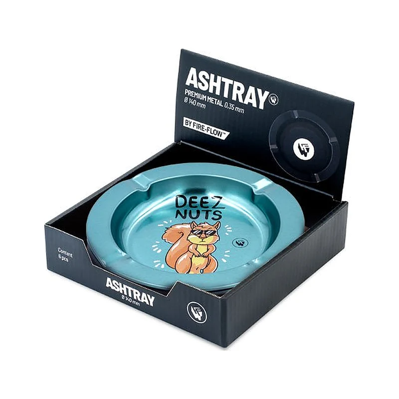 FireFlow Aschenbecher Deez Nutz – Metall 14 cm, 6 Stück