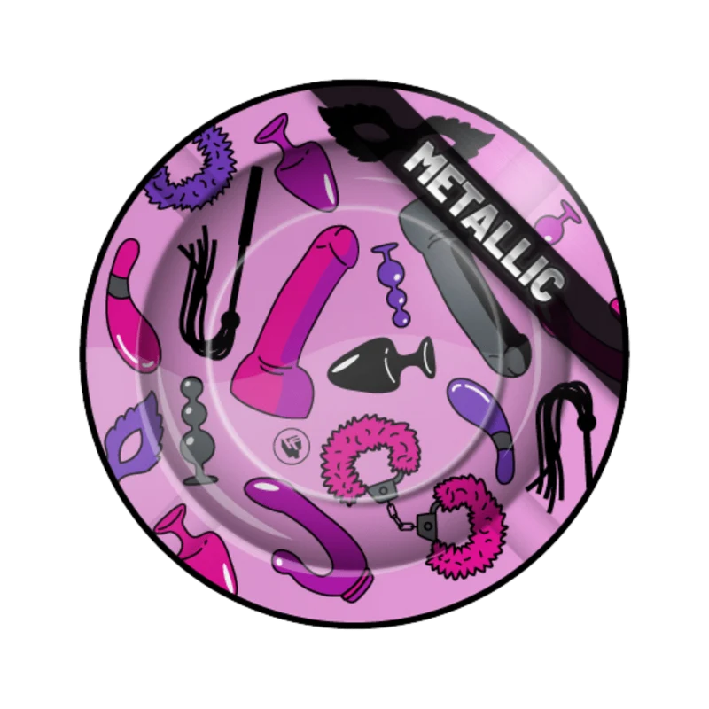 FireFlow Aschenbecher Sex Toy Pattern – Metall 14 cm, 6 Stück