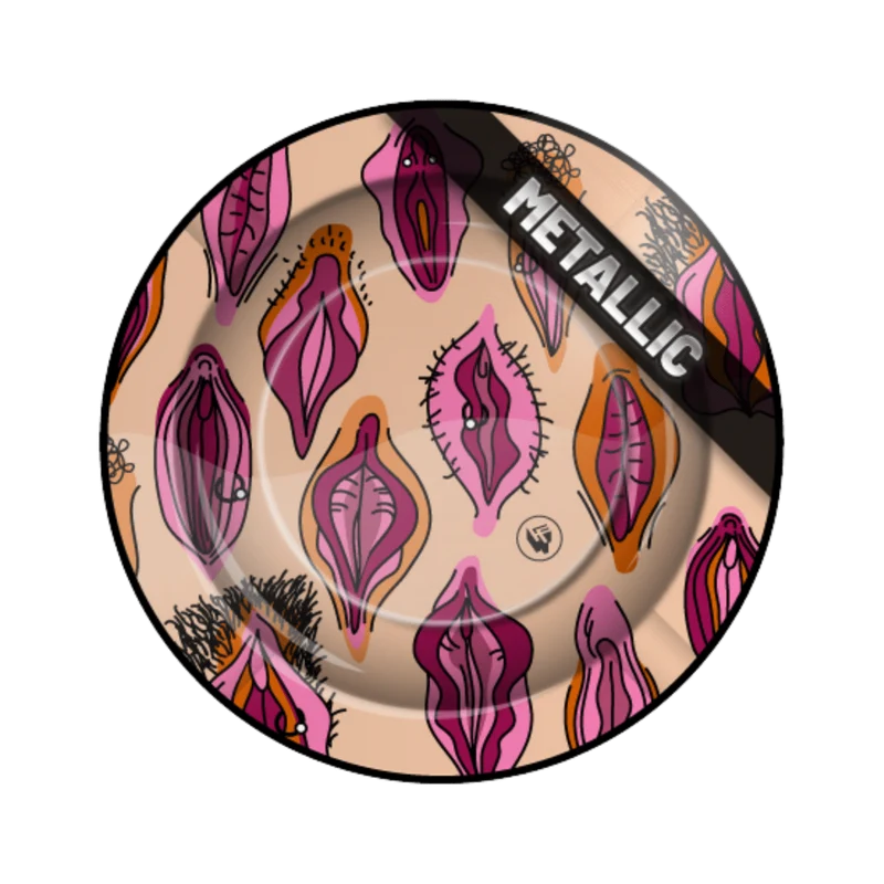 FireFlow Aschenbecher Pussy Pattern – Metall 14 cm, 6 Stück