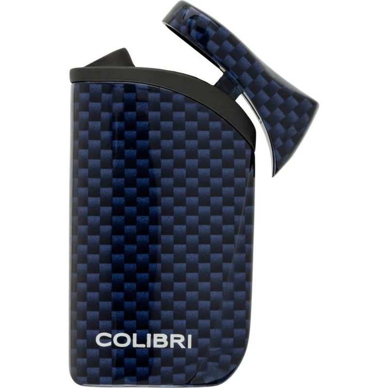 COLIBRI lighter Falcon II - blue carbon angled jet flame