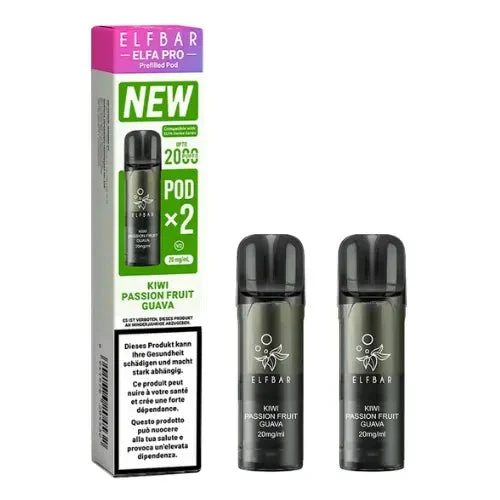 Elfbar Elfa Pro V2 Pods 20mg - Kiwi Passion Fruit Guava (2er Pack)