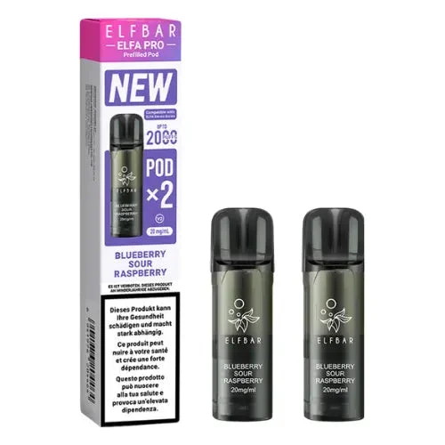 Elfbar Elfa Pro V2 Pods 20mg - Blueberry Sour Raspberry (2er Pack)
