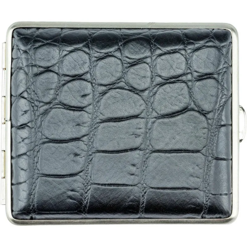 Vom Hofe Cigaret Etui - 18 King Size - Croco Look Sort
