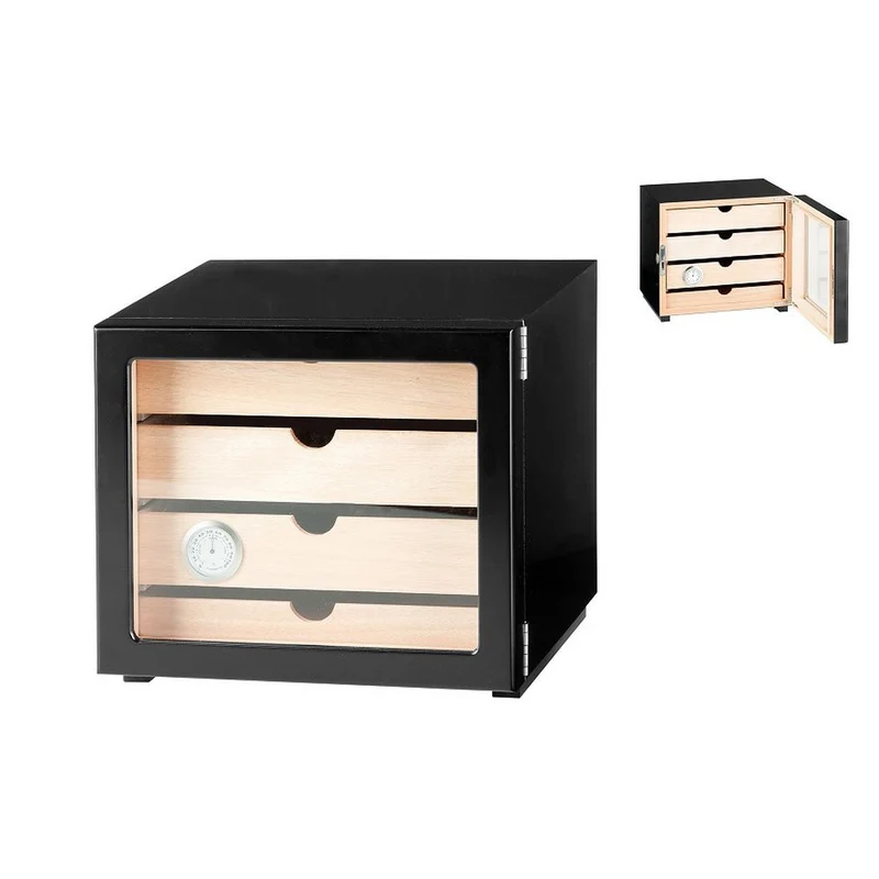Angelo Cube Cigar Skuffe Humidor - Sort med 4 Skuffer