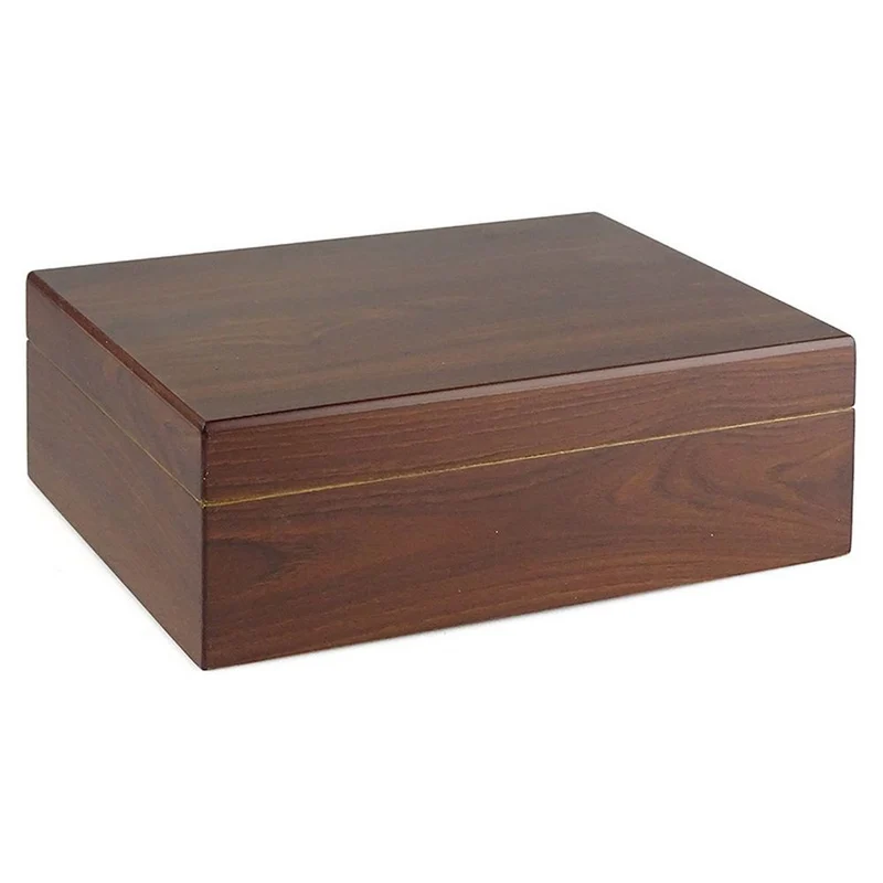 Cigar Humidor i Brunt Træ med Askebæger og Klipper