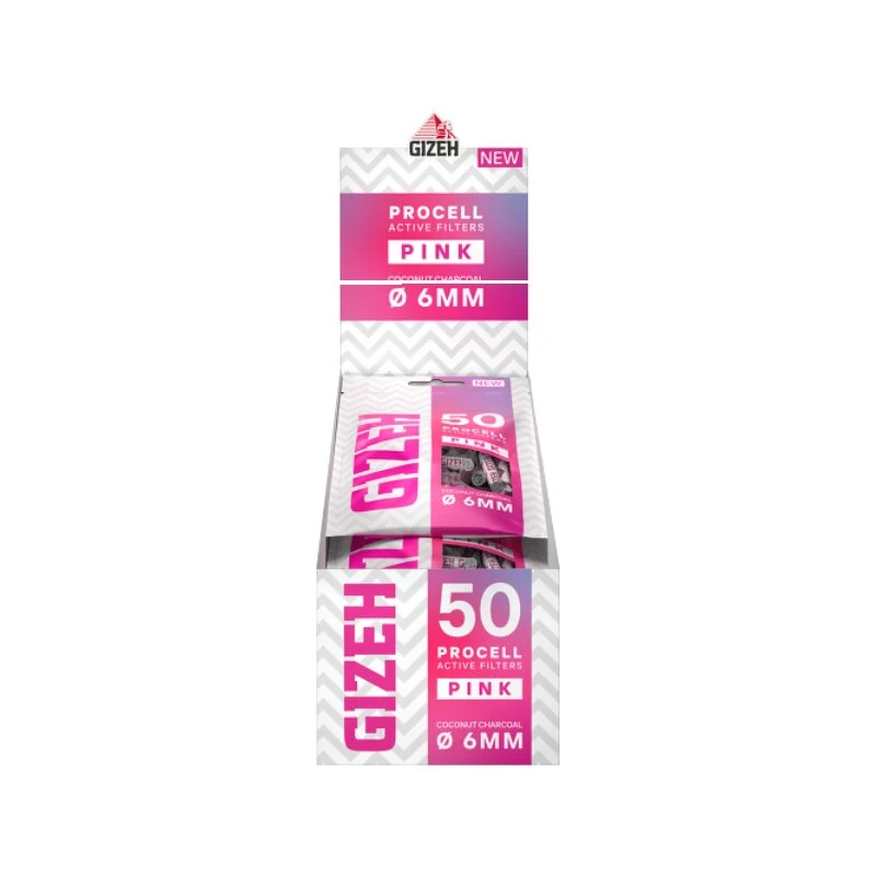 GIZEH SlimFilter 6mm - ProCell Pink (10 x 50Stk)