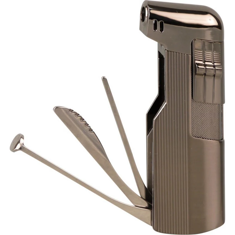 Pibe Piezo Lighter Jean Claude "Glasgow" med Værktøj - Gunmetal