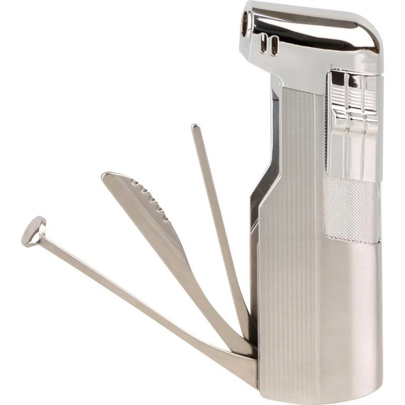 Pibe Piezo Lighter Jean Claude "Glasgow" med Værktøj - Chrome