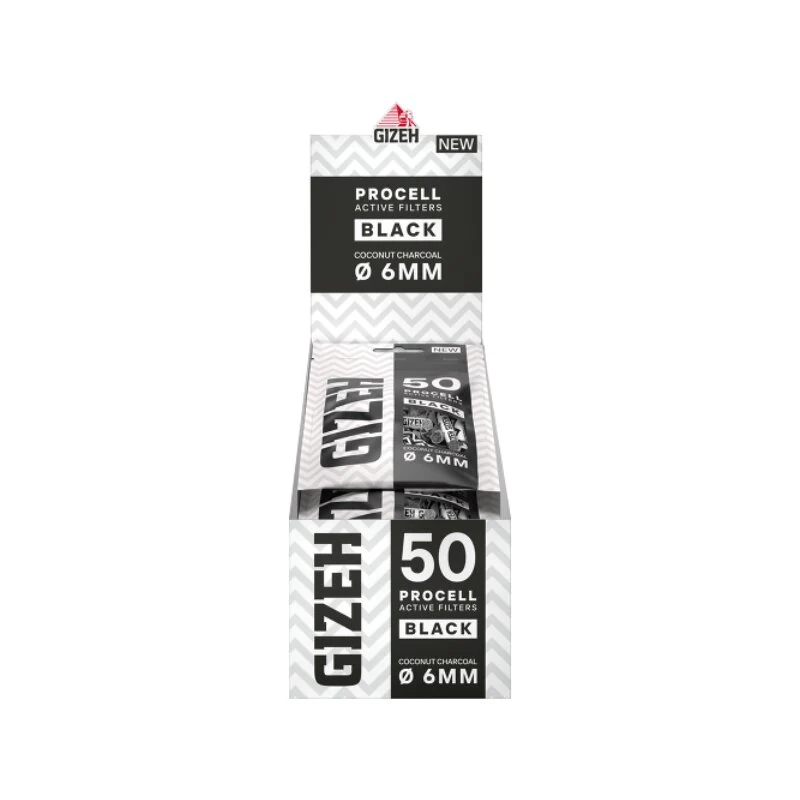 GIZEH ActiveFilter 6mm - ProCell Black (10 x 50Stk)