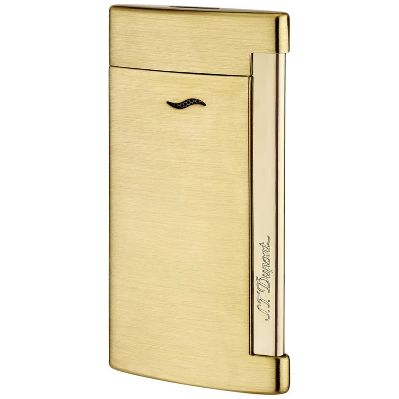 DUPONT SLIM 7 - Golden Brushed Jet Lighter
