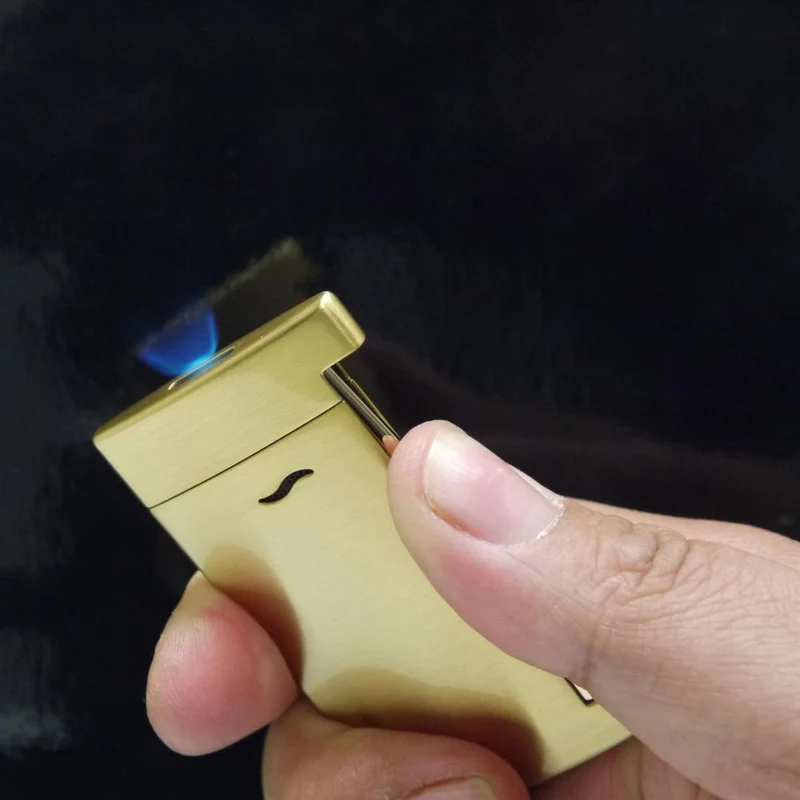 DUPONT SLIM 7 - Golden Brushed Jet Lighter