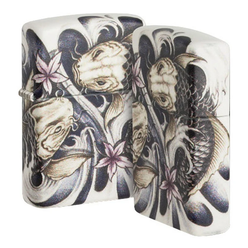 Zippo Premium Lighter - Koi Tattoo Theme Design