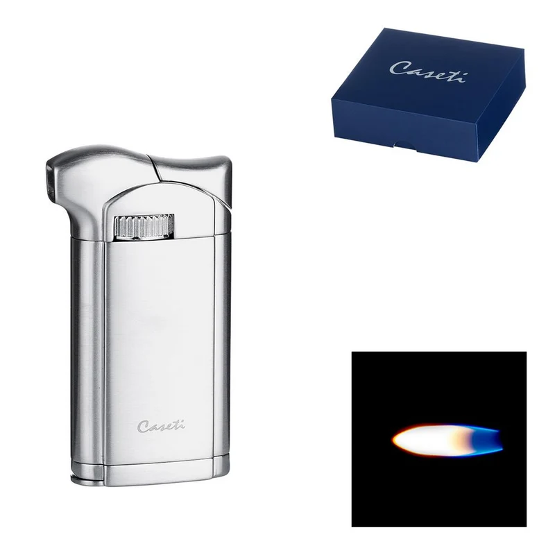 CASETI Pipe Lighter Chrome Brushed + Tamper