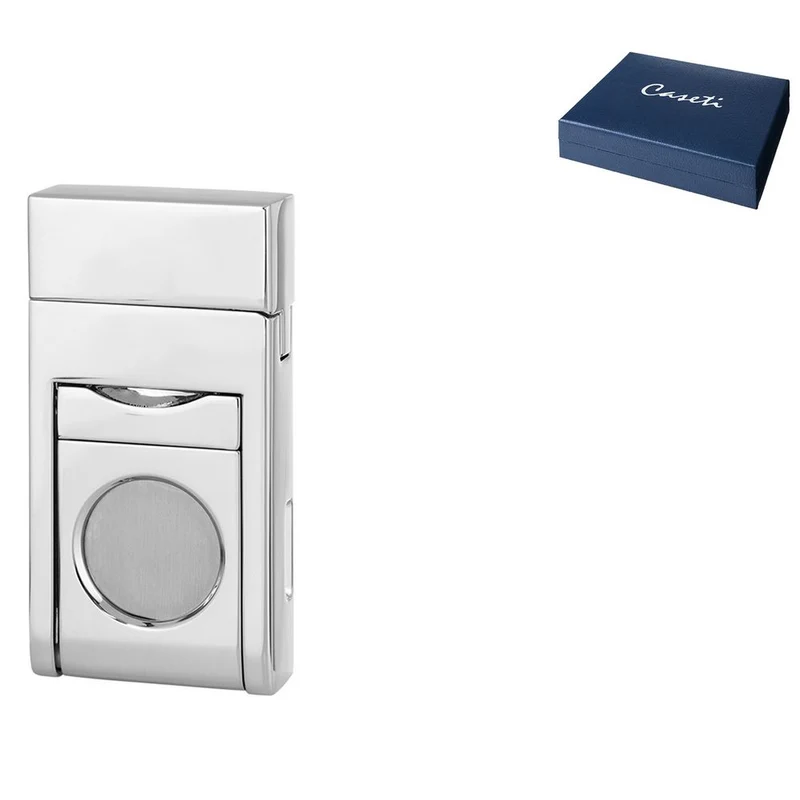 CASETI Lighter Chamonix Jet Chrome + Cutter
