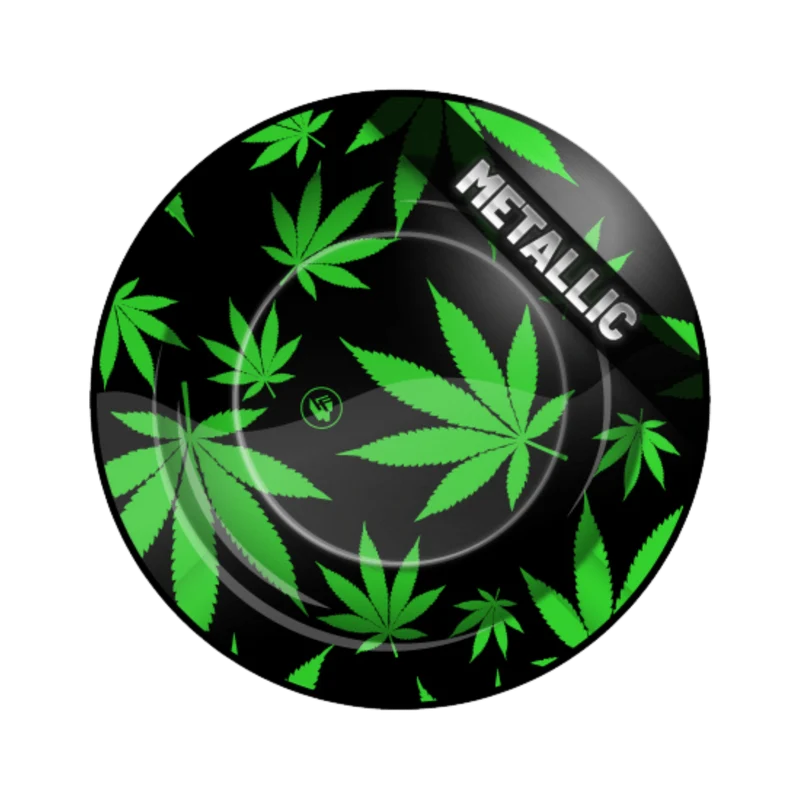 FireFlow Aschenbecher Leaves Green – Metall 14 cm, 6 Stück