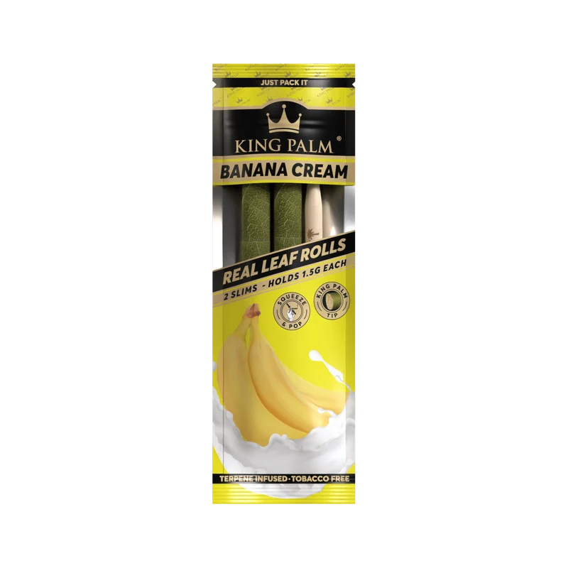 King Palm Slim Banana Cream – Palmblatt Blunts, 2er-Pack