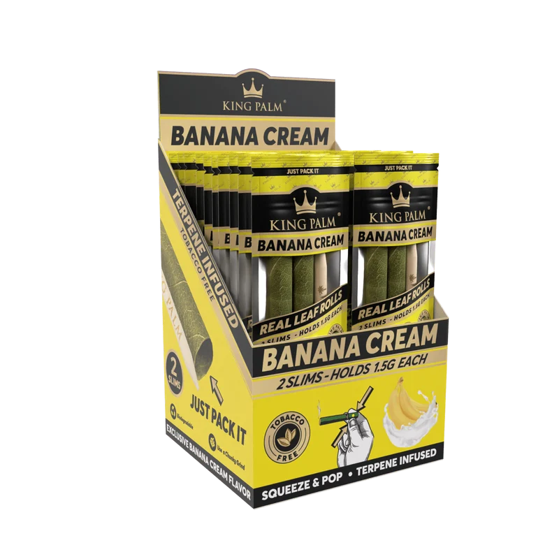 King Palm Slim Banana Cream – Palmblatt Blunts, 2er-Pack