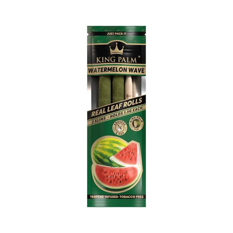 King Palm Slim Watermelon Wave – Palmblatt Blunts, 2er-Pack