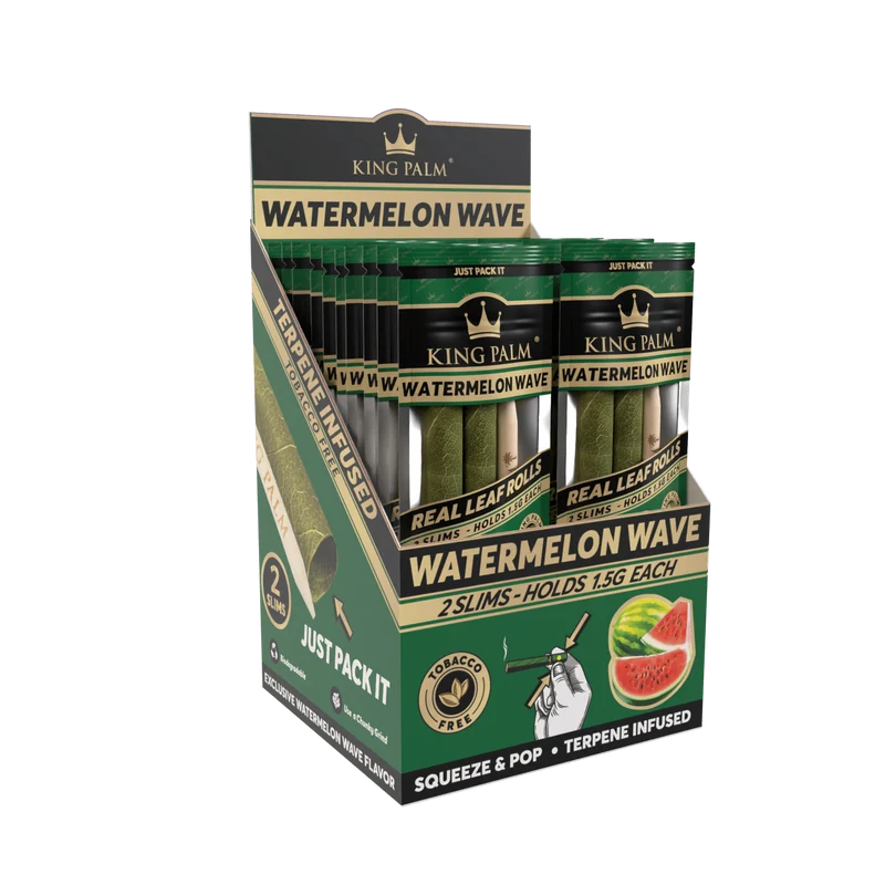 King Palm Slim Watermelon Wave – Palmblatt Blunts, 2er-Pack