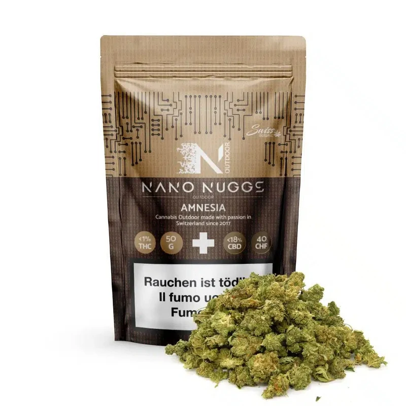 Swiss Botanic Nano Nuggs Amnesia – Outdoor CBD Blüten 50 g