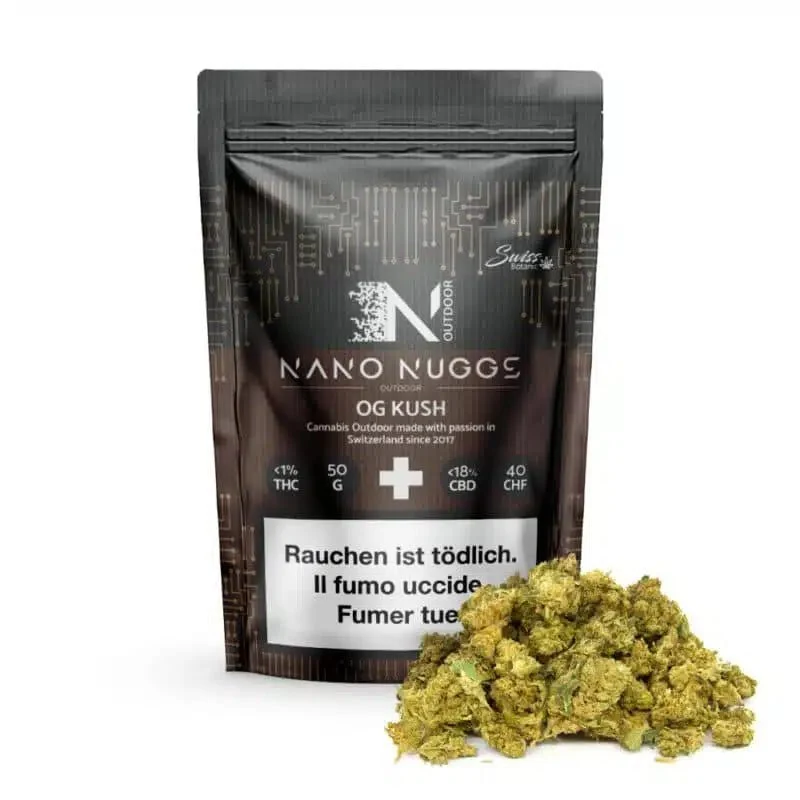 Swiss Botanic Nano Nuggs OG Kush – Outdoor CBD Blüten 50 g