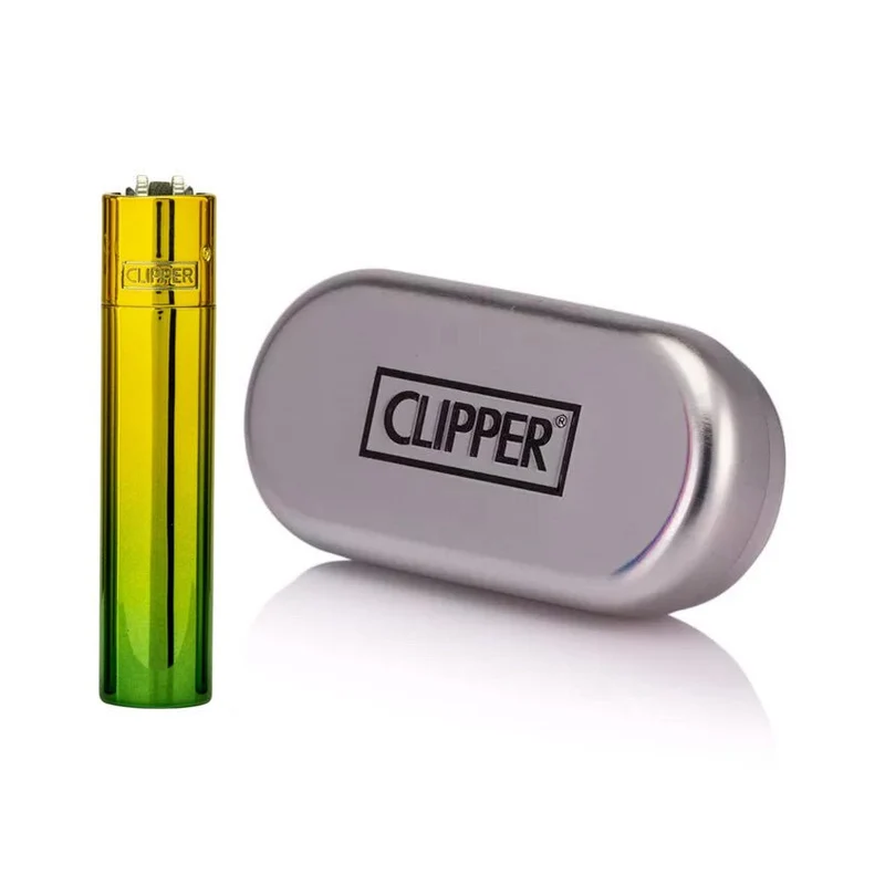 Clipper Metall Feuerzeug Green Gradient – Display, 12 Stück