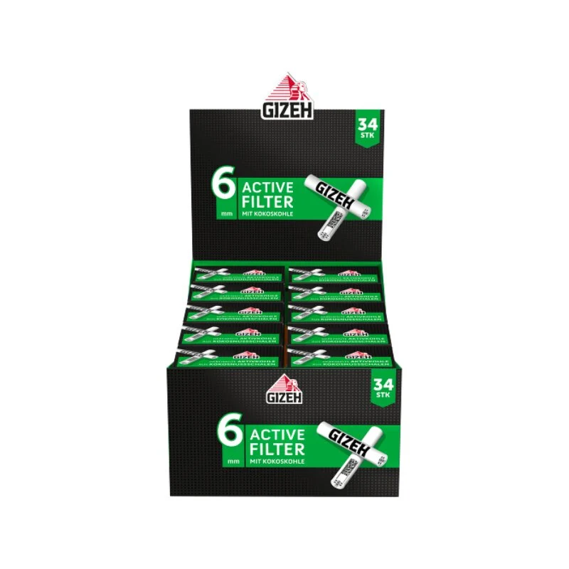 GIZEH ActiveFilter 6mm - Black (10 x 34Stk)
