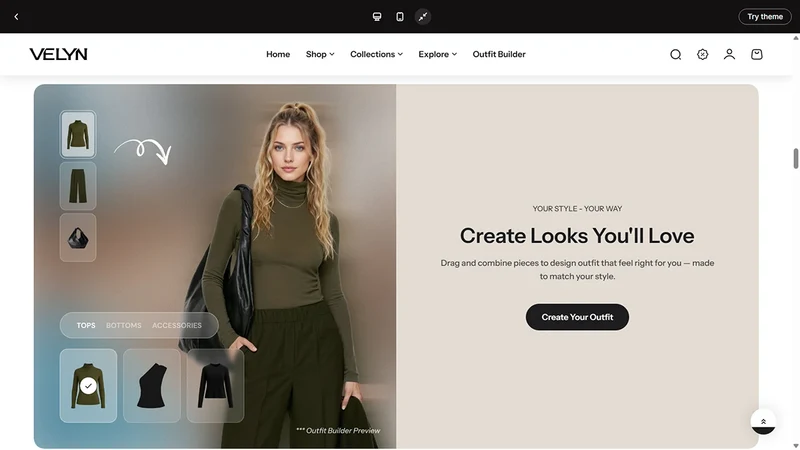 Purity Theme – Velyn | Fashion Preset with Outfit Builder