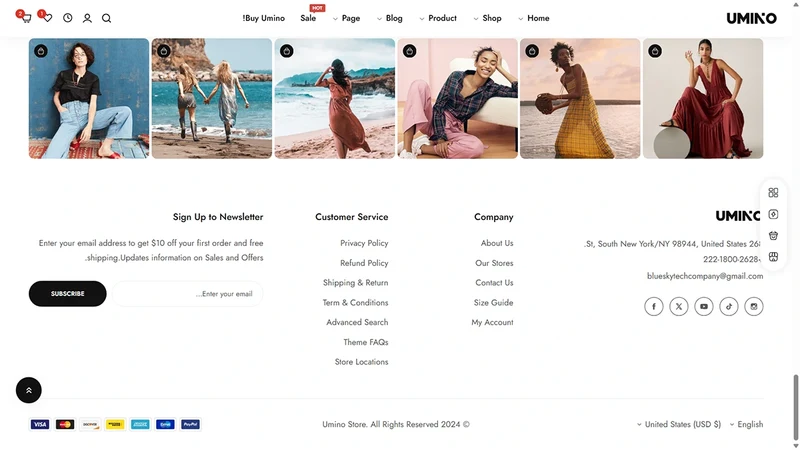 Umino Theme – RTL Demo | Fashion & Apparel (RTL Support)