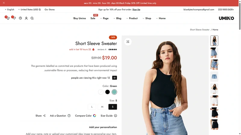 Umino Theme – RTL Demo | Fashion & Apparel (RTL Support)