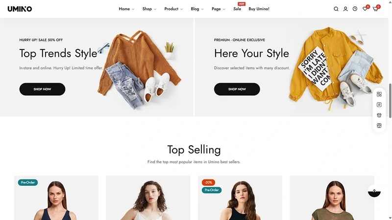 Umino Theme – Fashion Elegance & Online Store Template